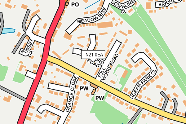 TN21 0EA map - OS OpenMap – Local (Ordnance Survey)