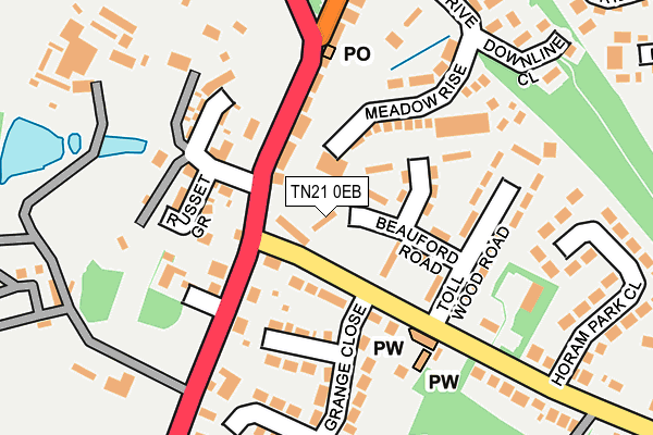 TN21 0EB map - OS OpenMap – Local (Ordnance Survey)