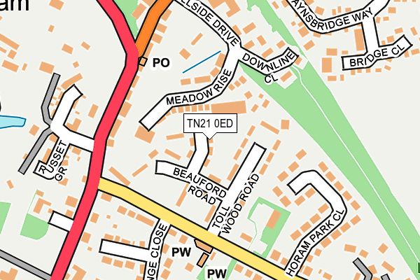 TN21 0ED map - OS OpenMap – Local (Ordnance Survey)
