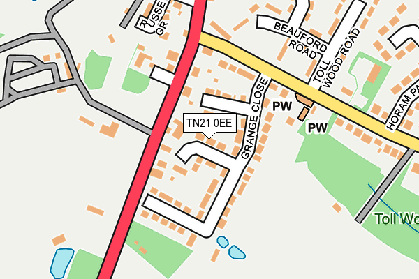 TN21 0EE map - OS OpenMap – Local (Ordnance Survey)