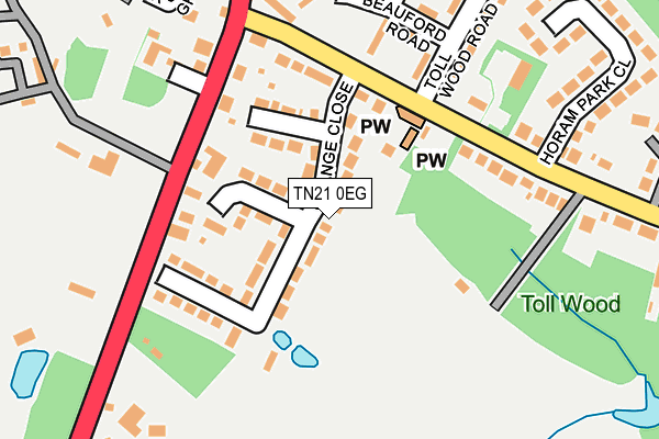 TN21 0EG map - OS OpenMap – Local (Ordnance Survey)
