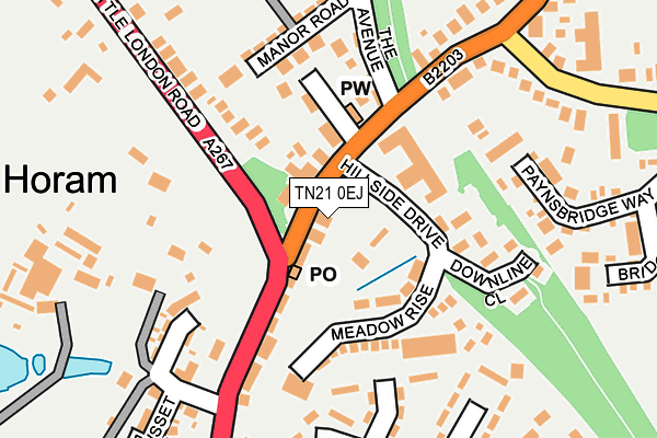 TN21 0EJ map - OS OpenMap – Local (Ordnance Survey)