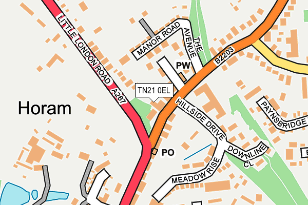 TN21 0EL map - OS OpenMap – Local (Ordnance Survey)
