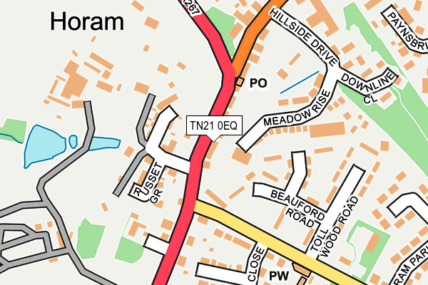 TN21 0EQ map - OS OpenMap – Local (Ordnance Survey)