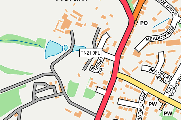 TN21 0FL map - OS OpenMap – Local (Ordnance Survey)