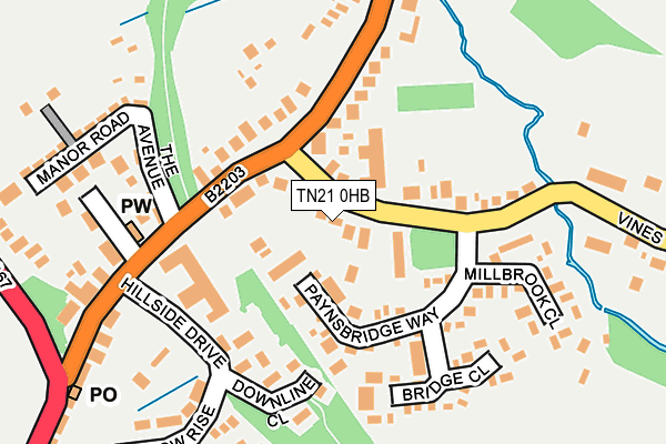 TN21 0HB map - OS OpenMap – Local (Ordnance Survey)