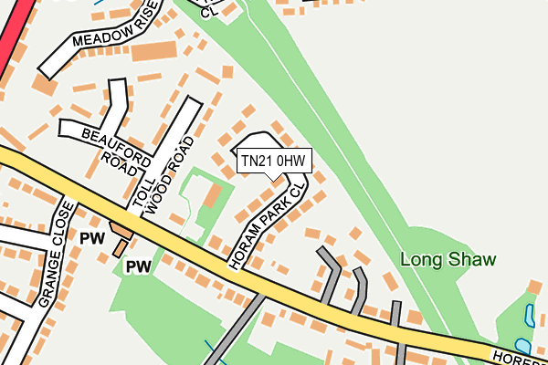 TN21 0HW map - OS OpenMap – Local (Ordnance Survey)