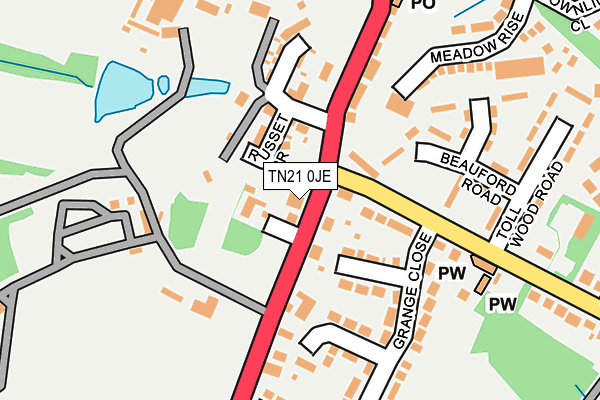 TN21 0JE map - OS OpenMap – Local (Ordnance Survey)