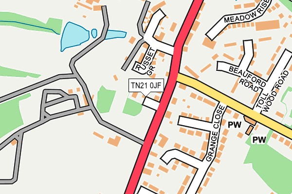 TN21 0JF map - OS OpenMap – Local (Ordnance Survey)