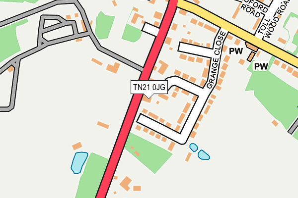 TN21 0JG map - OS OpenMap – Local (Ordnance Survey)