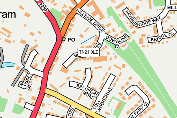 TN21 0LZ map - OS OpenMap – Local (Ordnance Survey)