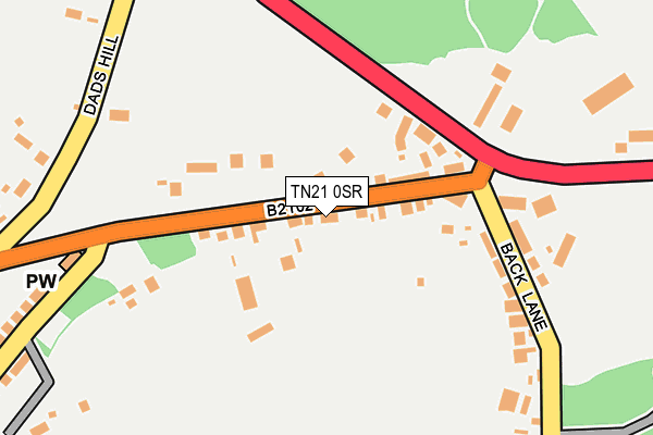 TN21 0SR map - OS OpenMap – Local (Ordnance Survey)