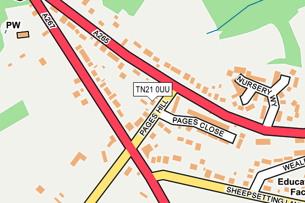 TN21 0UU map - OS OpenMap – Local (Ordnance Survey)