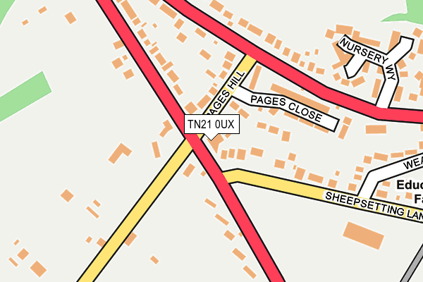 TN21 0UX map - OS OpenMap – Local (Ordnance Survey)