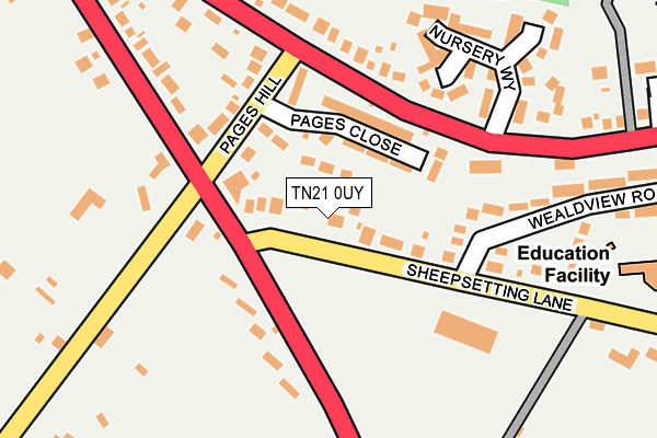 TN21 0UY map - OS OpenMap – Local (Ordnance Survey)