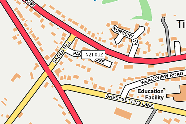 TN21 0UZ map - OS OpenMap – Local (Ordnance Survey)