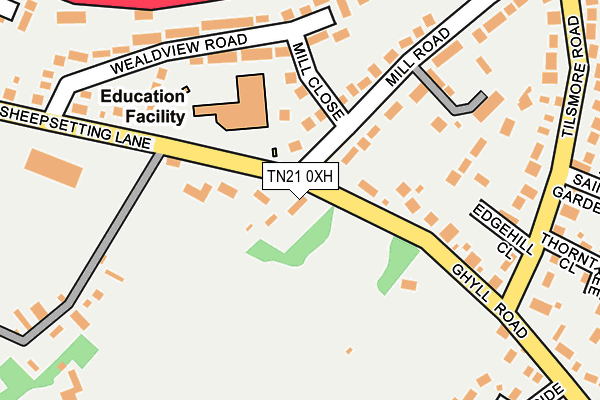 TN21 0XH map - OS OpenMap – Local (Ordnance Survey)