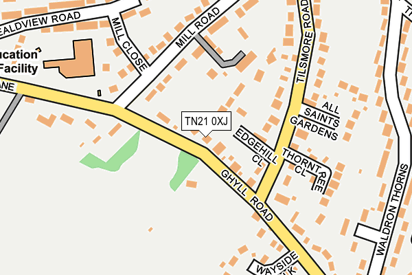 TN21 0XJ map - OS OpenMap – Local (Ordnance Survey)