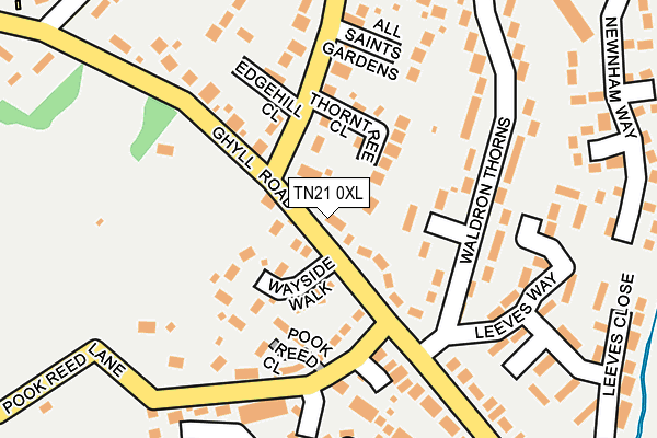TN21 0XL map - OS OpenMap – Local (Ordnance Survey)