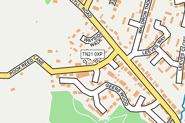 TN21 0XP map - OS OpenMap – Local (Ordnance Survey)