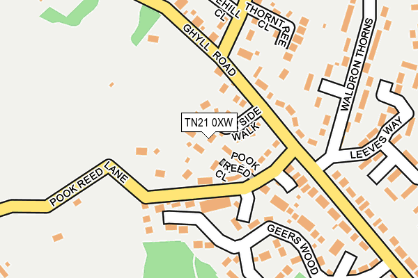 TN21 0XW map - OS OpenMap – Local (Ordnance Survey)