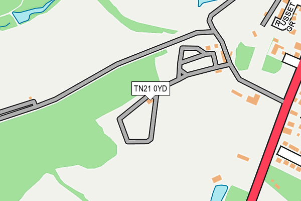 TN21 0YD map - OS OpenMap – Local (Ordnance Survey)