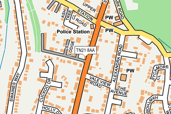 TN21 8AA map - OS OpenMap – Local (Ordnance Survey)