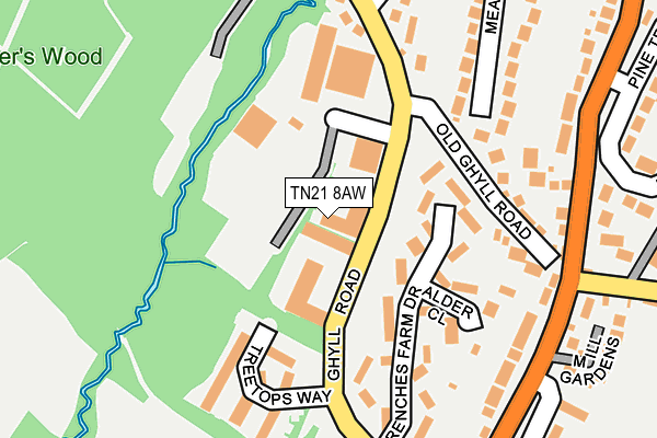 TN21 8AW map - OS OpenMap – Local (Ordnance Survey)