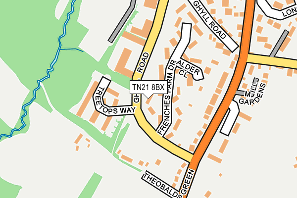 TN21 8BX map - OS OpenMap – Local (Ordnance Survey)