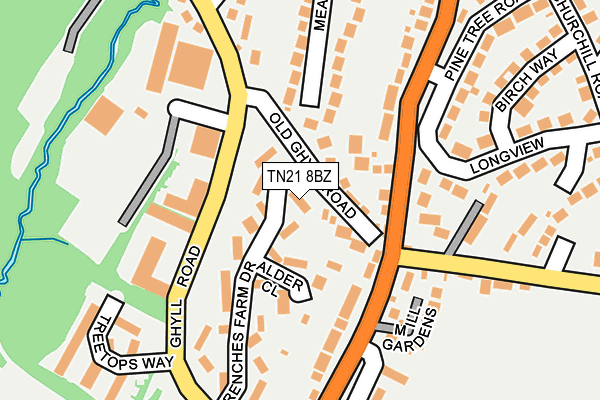 TN21 8BZ map - OS OpenMap – Local (Ordnance Survey)