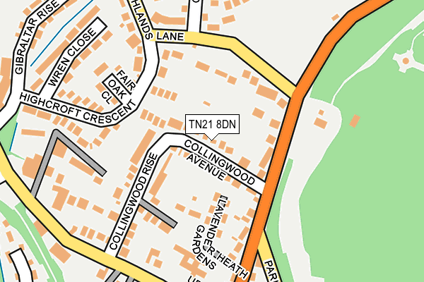 TN21 8DN map - OS OpenMap – Local (Ordnance Survey)