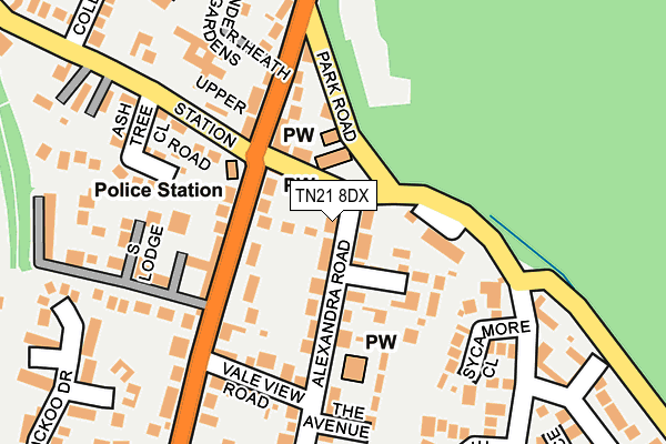 TN21 8DX map - OS OpenMap – Local (Ordnance Survey)