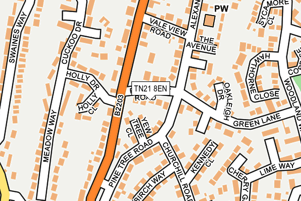 TN21 8EN map - OS OpenMap – Local (Ordnance Survey)