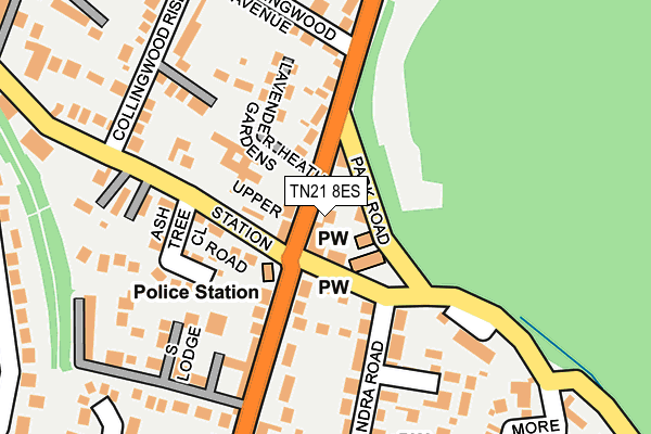 TN21 8ES map - OS OpenMap – Local (Ordnance Survey)