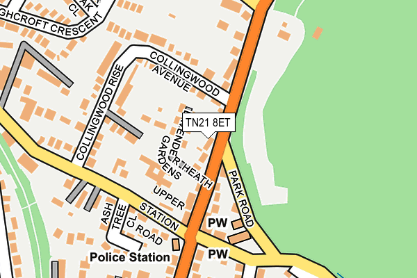 TN21 8ET map - OS OpenMap – Local (Ordnance Survey)