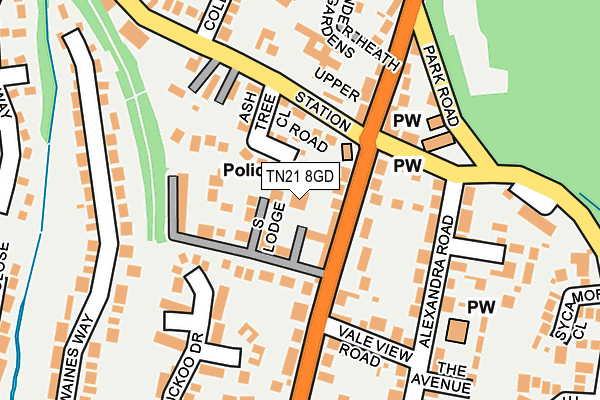 TN21 8GD map - OS OpenMap – Local (Ordnance Survey)