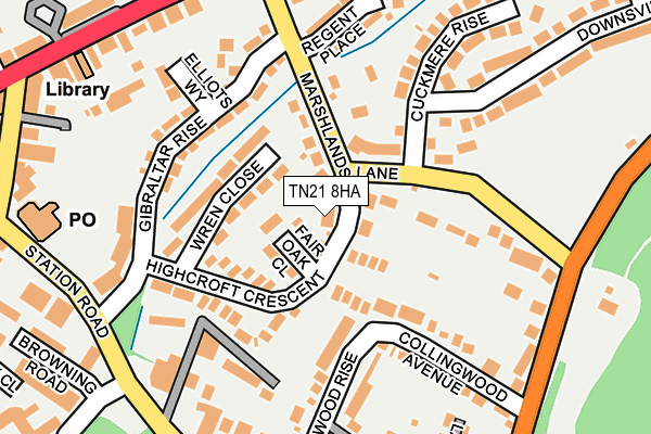 TN21 8HA map - OS OpenMap – Local (Ordnance Survey)