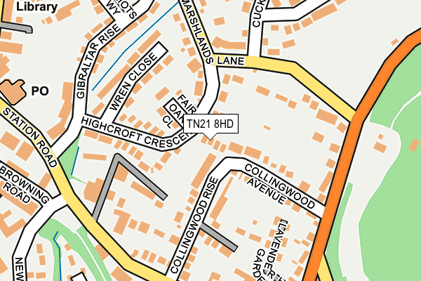 TN21 8HD map - OS OpenMap – Local (Ordnance Survey)
