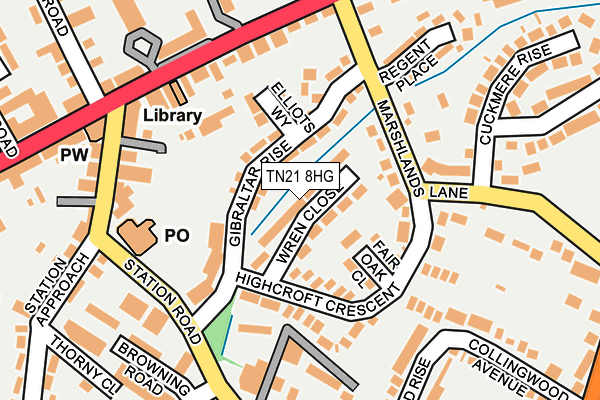 TN21 8HG map - OS OpenMap – Local (Ordnance Survey)