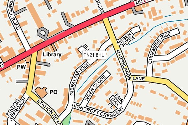 TN21 8HL map - OS OpenMap – Local (Ordnance Survey)