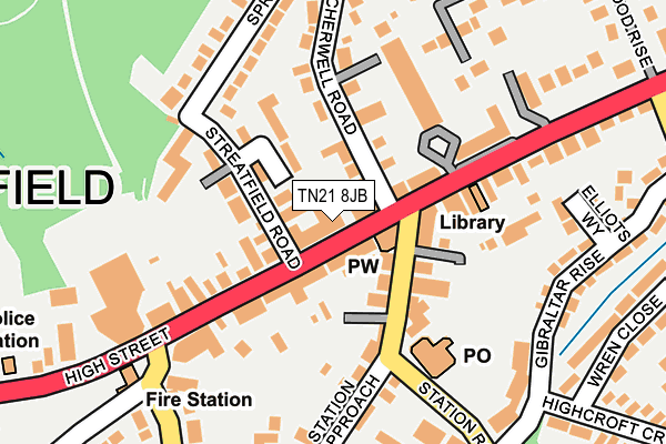 TN21 8JB map - OS OpenMap – Local (Ordnance Survey)