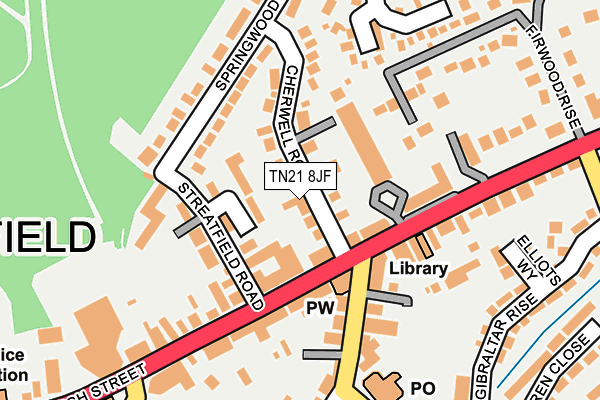 TN21 8JF map - OS OpenMap – Local (Ordnance Survey)