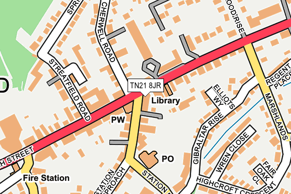 TN21 8JR map - OS OpenMap – Local (Ordnance Survey)