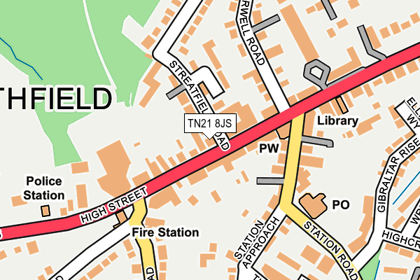 TN21 8JS map - OS OpenMap – Local (Ordnance Survey)