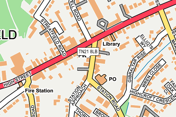 TN21 8LB map - OS OpenMap – Local (Ordnance Survey)
