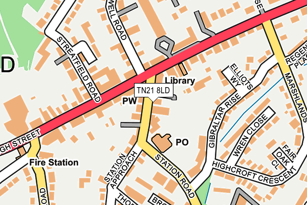TN21 8LD map - OS OpenMap – Local (Ordnance Survey)