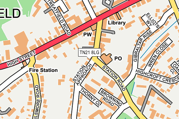 TN21 8LG map - OS OpenMap – Local (Ordnance Survey)