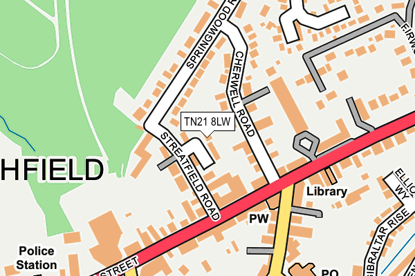 TN21 8LW map - OS OpenMap – Local (Ordnance Survey)