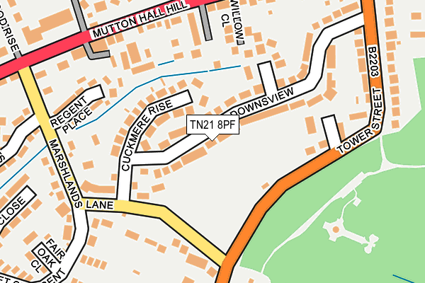 TN21 8PF map - OS OpenMap – Local (Ordnance Survey)