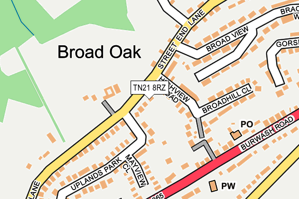 TN21 8RZ map - OS OpenMap – Local (Ordnance Survey)